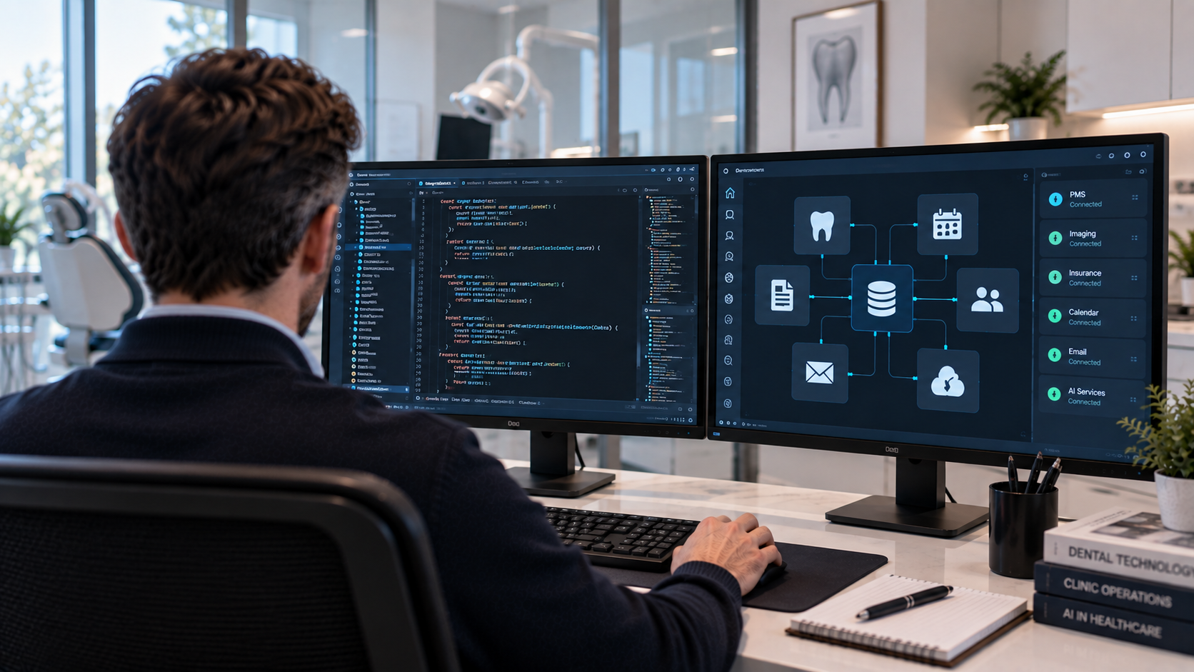 A developer configuring software and workflow integrations